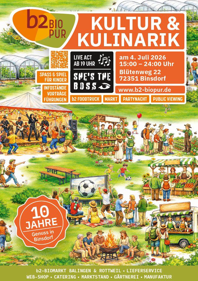 B2 Bio Pur Kultur- und Kulinarikfest mit Markt, Musik und Familienprogramm